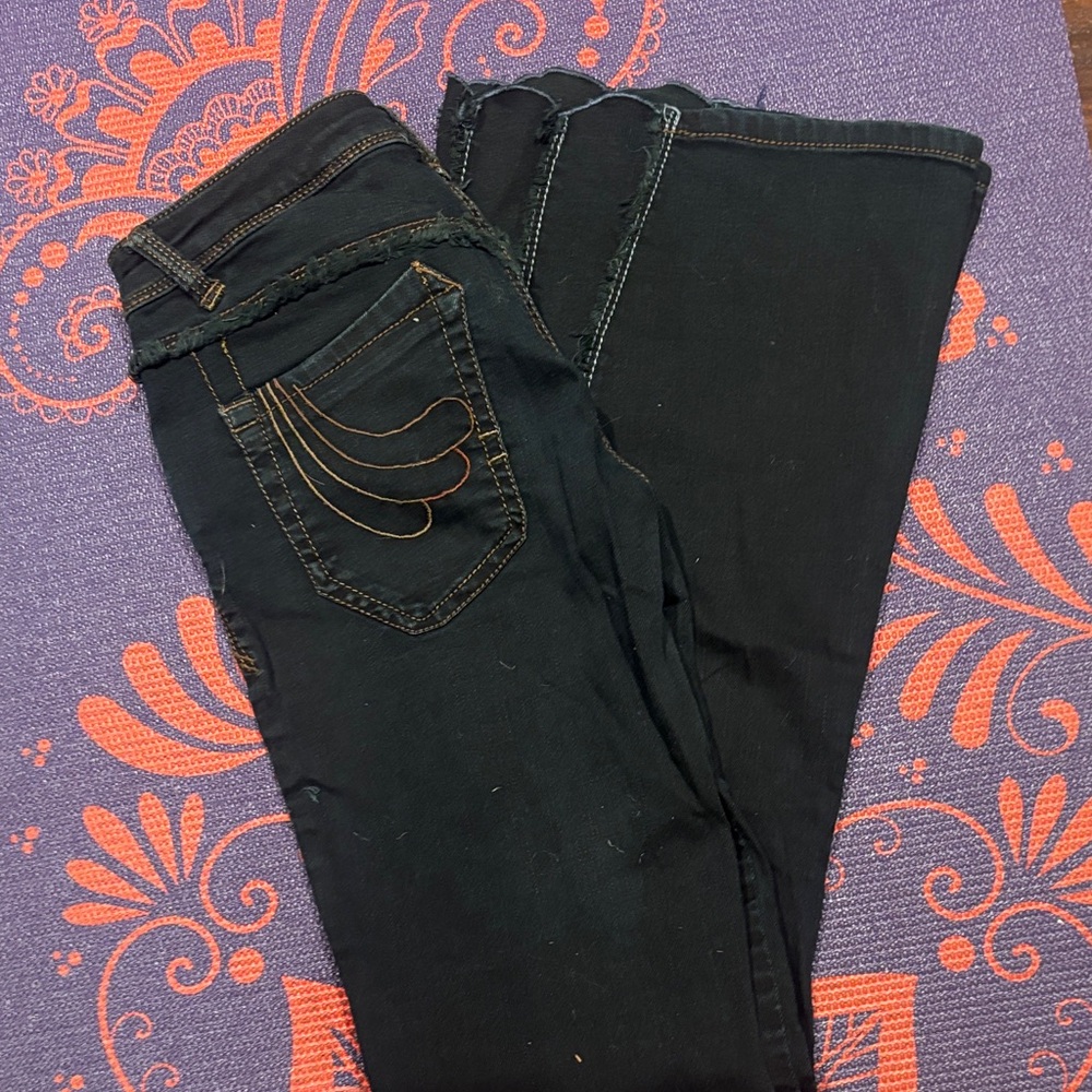 Bebe Vintage Black Flared Unique Jeans - Picture 5 of 9